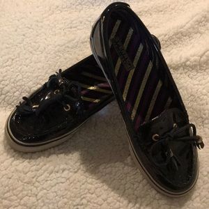 Black Shiny Sperrys